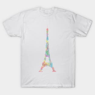 Eiffel Tower Travel Text Word Cloud T-Shirt